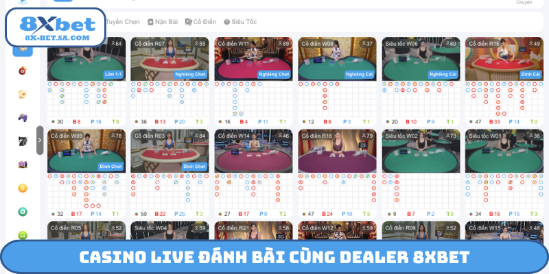 Casino live đánh bài cùng dealer 8XBET