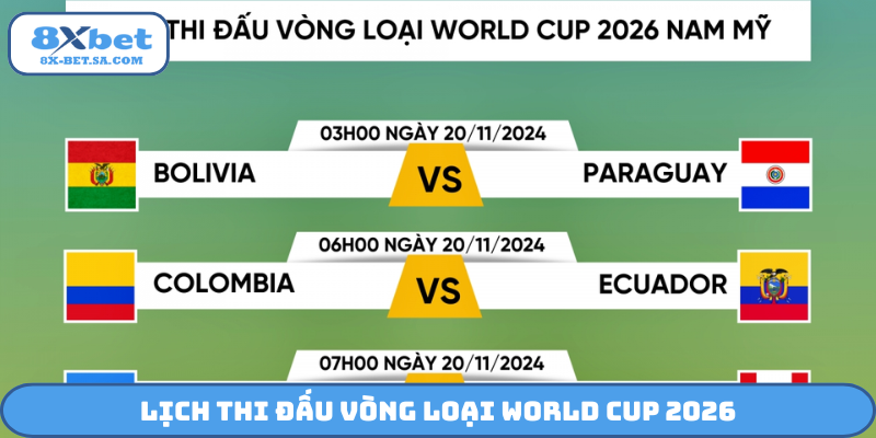 Lịch thi đấu vòng loại World Cup 2026