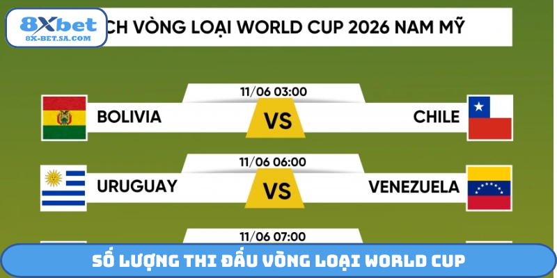 Số lượng thi đấu vòng loại World Cup