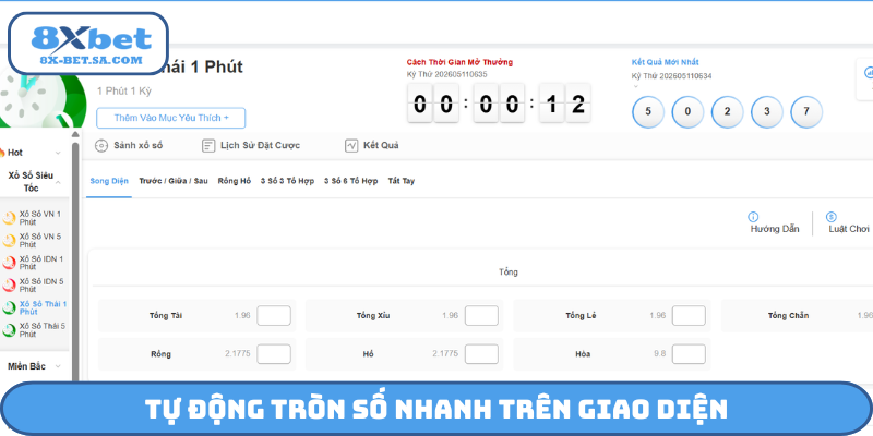 Tự động tròn số nhanh trên giao diện